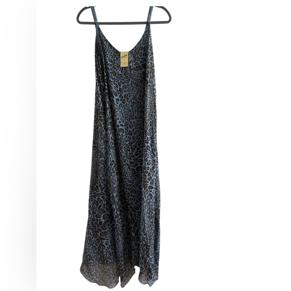 NWT Leopard Print Maxi Dress Blue Black